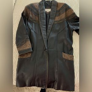 Women’s genuine black leather jacket size small